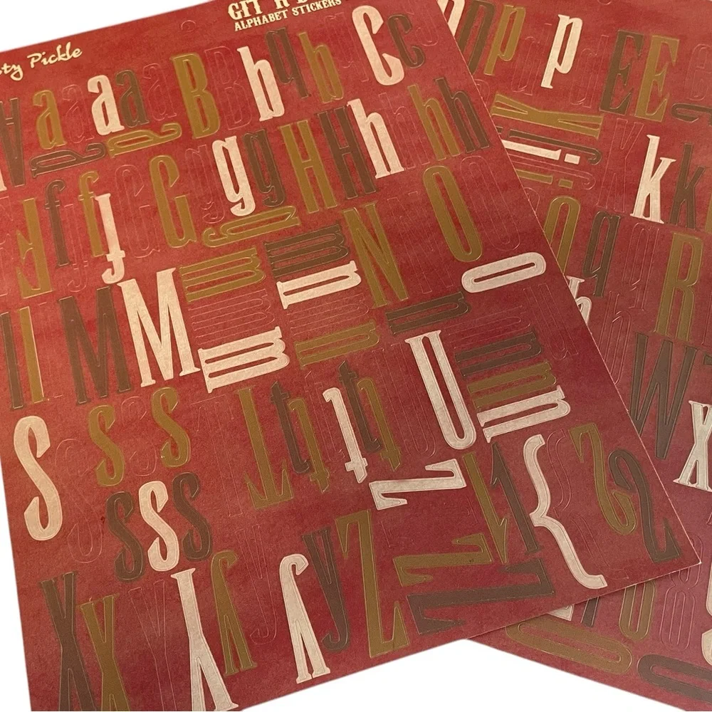 Rusty Pickle Alphabet Stickers Lot‎ Scrapbook Craft Letters Vintage Style Fonts